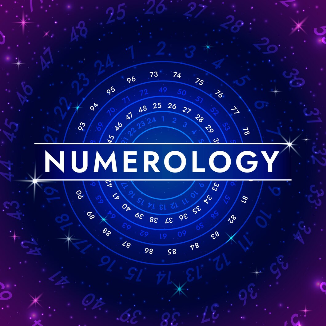 Spiral of numbers radiating outward representing financial numerology